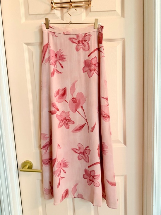 Vintage Dresses & Skirts - Pink floral maxi skirt